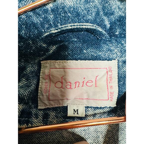 DANIEL Vintage Long Acid Washed Denim Duster Rancher Style Coat Size Medium - Picture 5 of 12